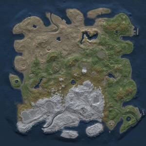 Thumbnail Rust Map: Procedural Map, Size: 4500, Seed: 23545531, 16 Monuments