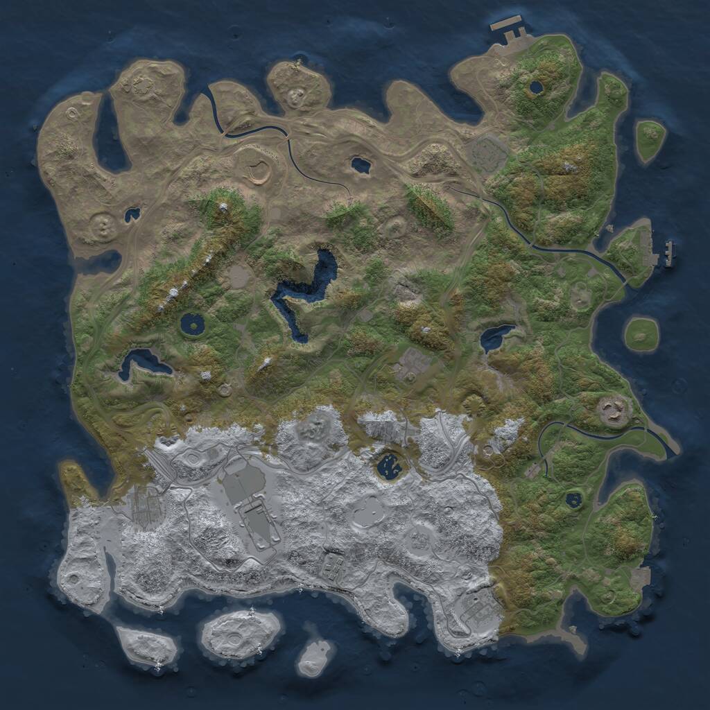 Rust Map: Procedural Map, Size: 4500, Seed: 795431563, 15 Monuments