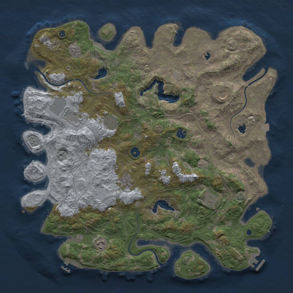 Rust Map: Procedural Map, Size: 4500, Seed: 1596977494, 15 Monuments