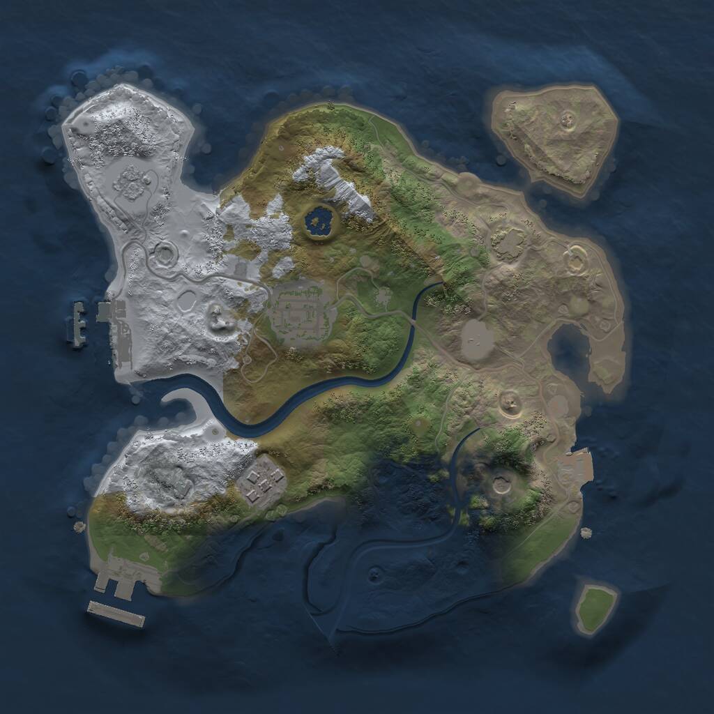 Rust Map: Procedural Map, Size: 2500, Seed: 880517551, 8 Monuments