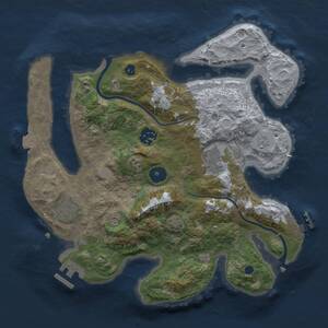 Thumbnail Rust Map: Procedural Map, Size: 3000, Seed: 1545599649, 9 Monuments