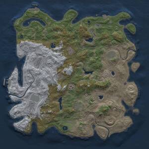 Thumbnail Rust Map: Procedural Map, Size: 4500, Seed: 292617858, 17 Monuments