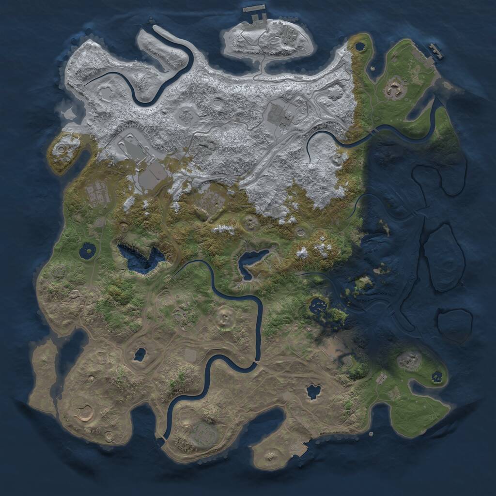 Rust Map: Procedural Map, Size: 4500, Seed: 941391723, 17 Monuments