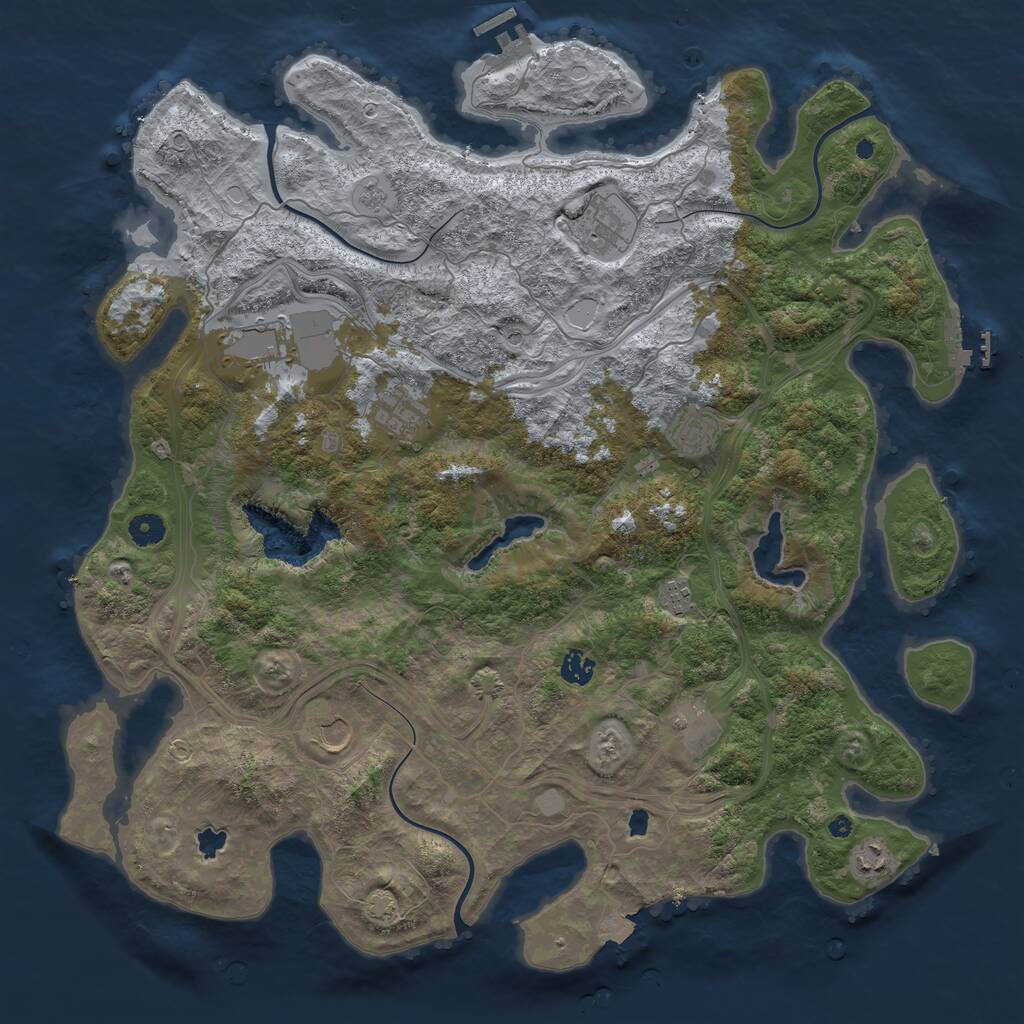 Rust Map: Procedural Map, Size: 4500, Seed: 941391723, 15 Monuments