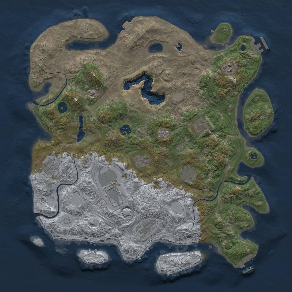 Rust Map: Procedural Map, Size: 4250, Seed: 696190156, 15 Monuments