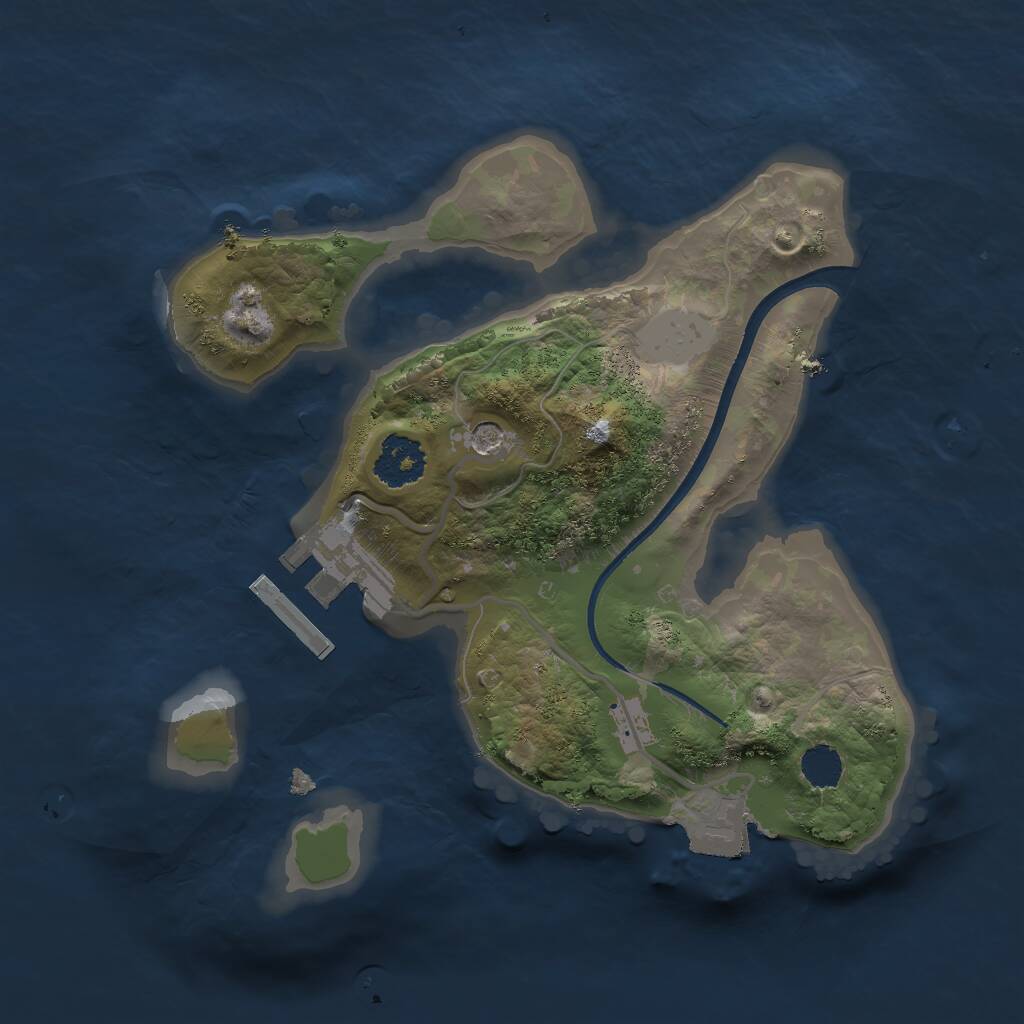 Rust Map: Procedural Map, Size: 2000, Seed: 1596977494, 3 Monuments