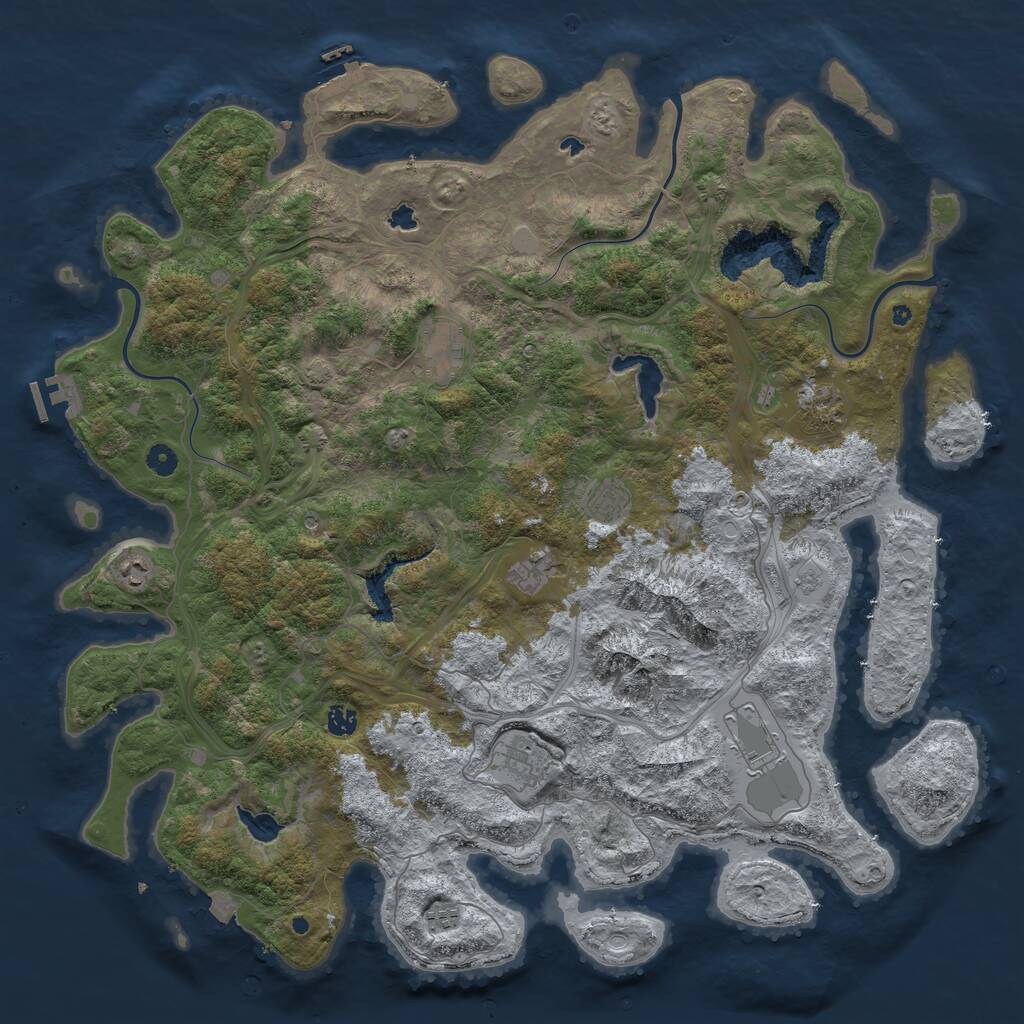 Rust Map: Procedural Map, Size: 5000, Seed: 12368, 15 Monuments