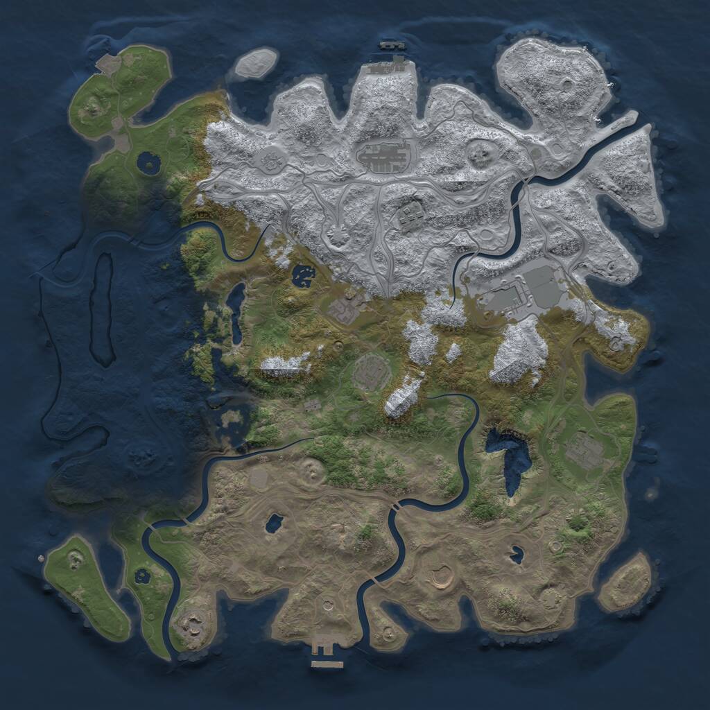 Rust Map: Procedural Map, Size: 4500, Seed: 28121980, 16 Monuments