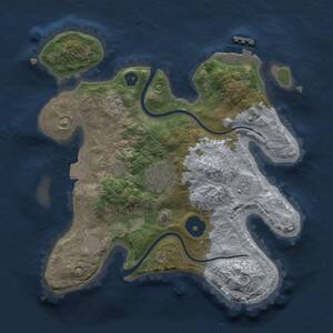 Thumbnail Rust Map: Procedural Map, Size: 2500, Seed: 651227991, 5 Monuments