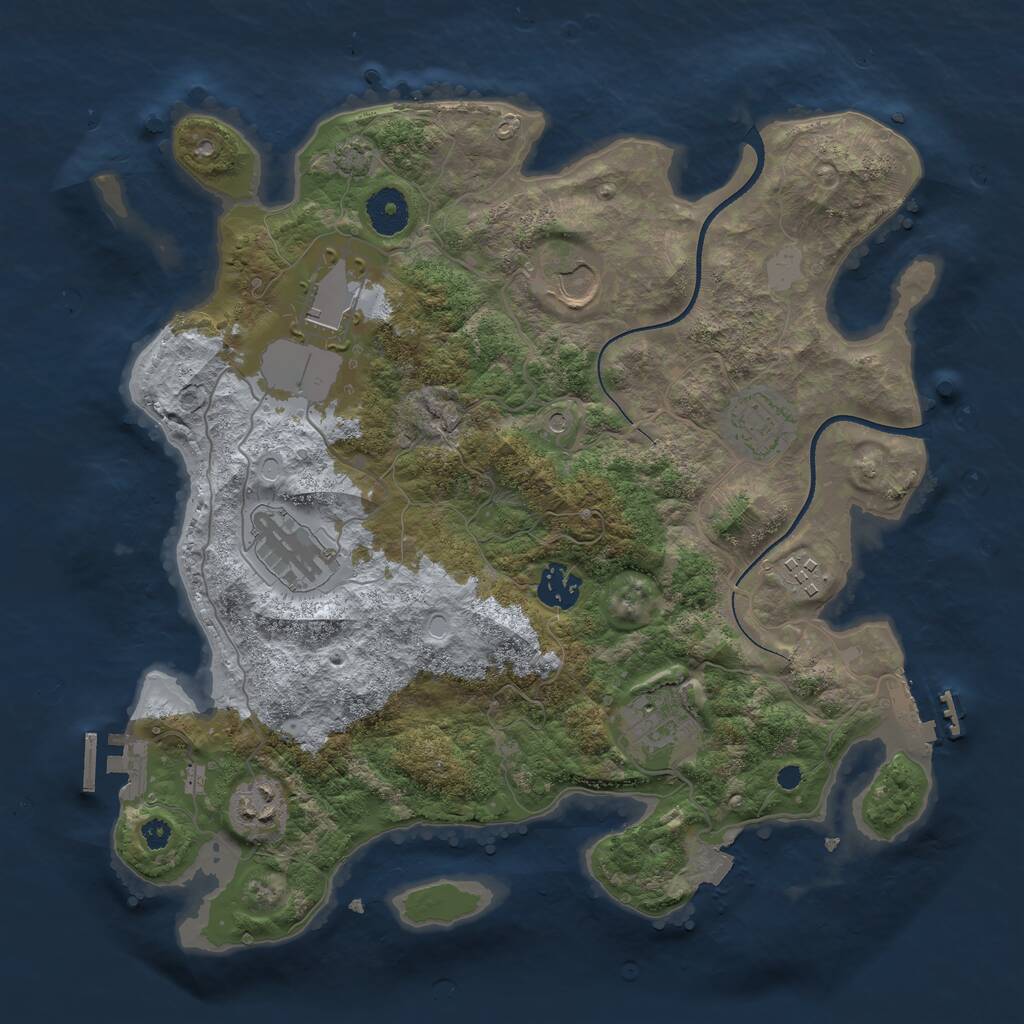 Rust Map: Procedural Map, Size: 3500, Seed: 25464697, 13 Monuments