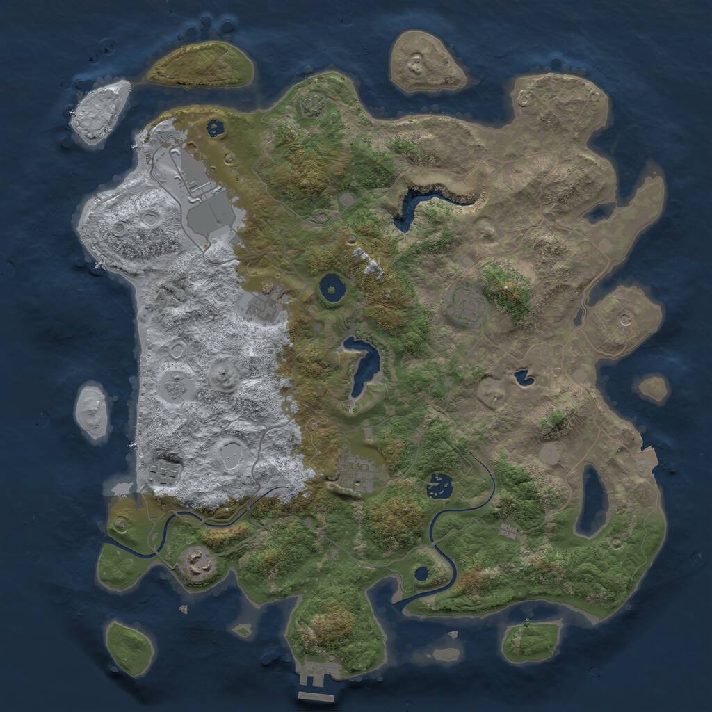 Rust Map: Procedural Map, Size: 4000, Seed: 527468974, 12 Monuments