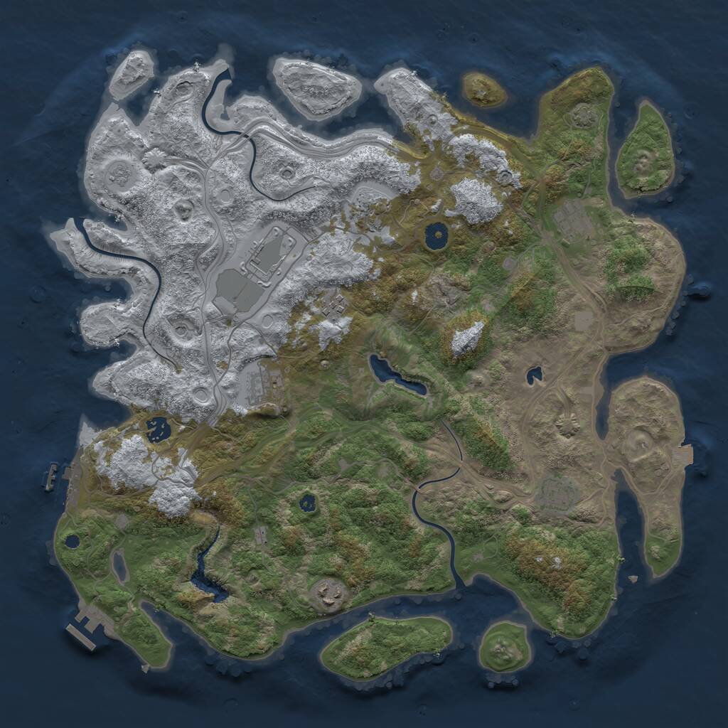 Rust Map: Procedural Map, Size: 4250, Seed: 1306740643, 14 Monuments