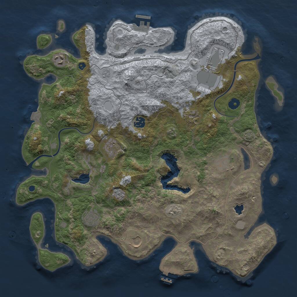 Rust Map: Procedural Map, Size: 4000, Seed: 410237, 15 Monuments