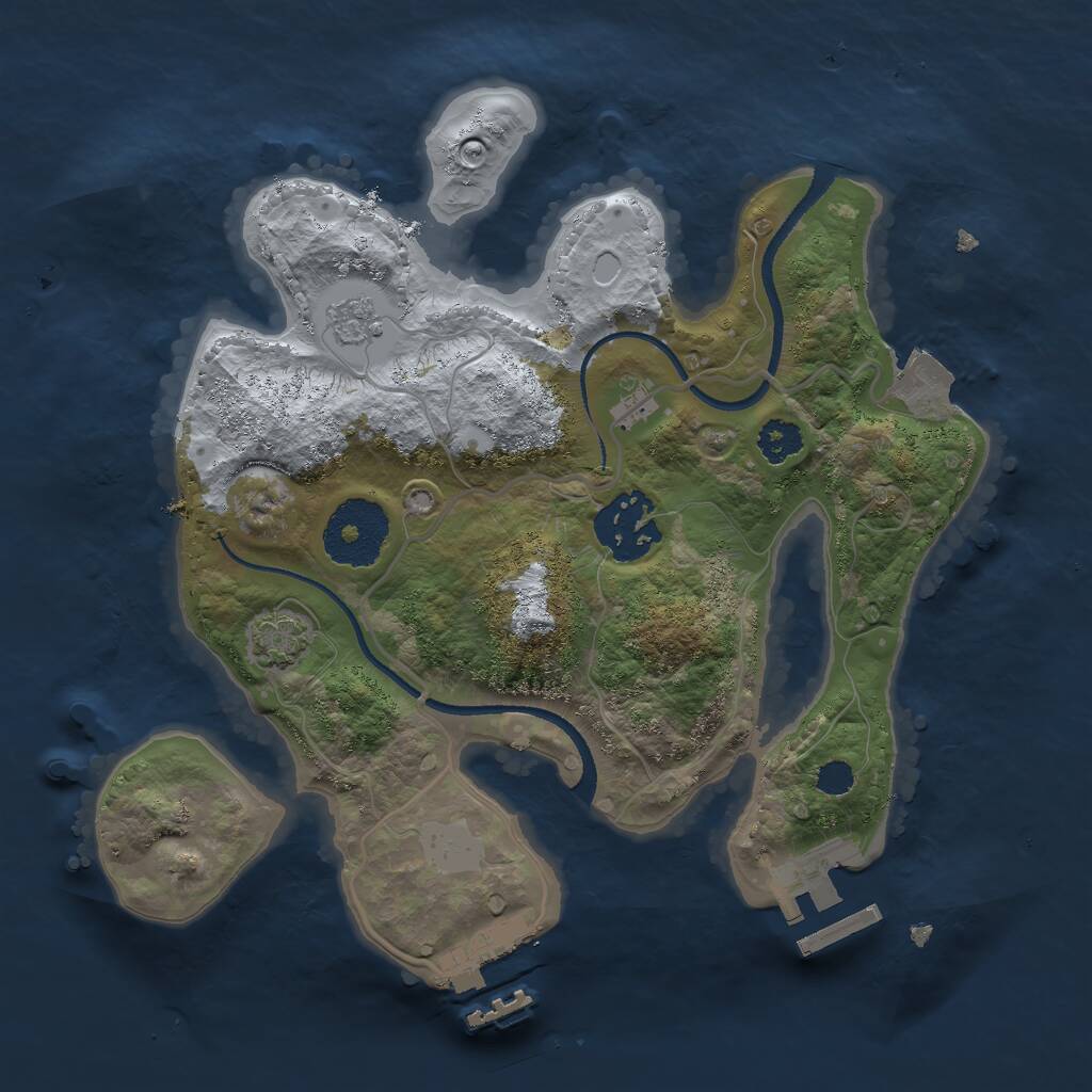 Rust Map: Procedural Map, Size: 2500, Seed: 1005026, 6 Monuments
