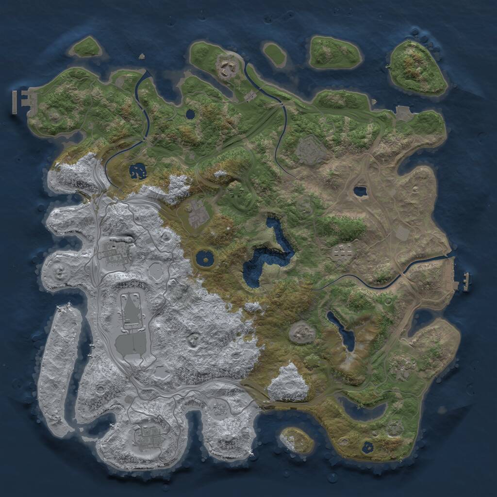 Rust Map: Procedural Map, Size: 4250, Seed: 312160880, 14 Monuments