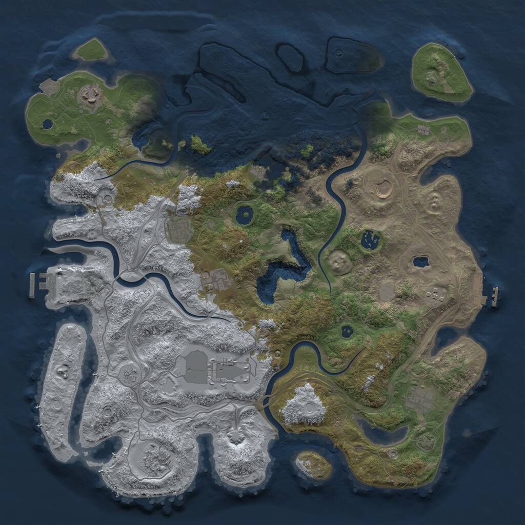 Rust Map: Procedural Map, Size: 4250, Seed: 312160880, 16 Monuments