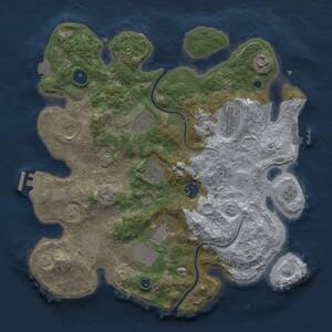 Thumbnail Rust Map: Procedural Map, Size: 3500, Seed: 2131674987, 15 Monuments