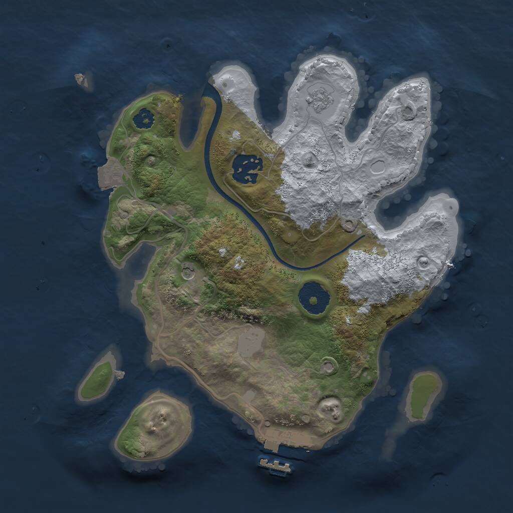 Rust Map: Procedural Map, Size: 2500, Seed: 1503456, 5 Monuments