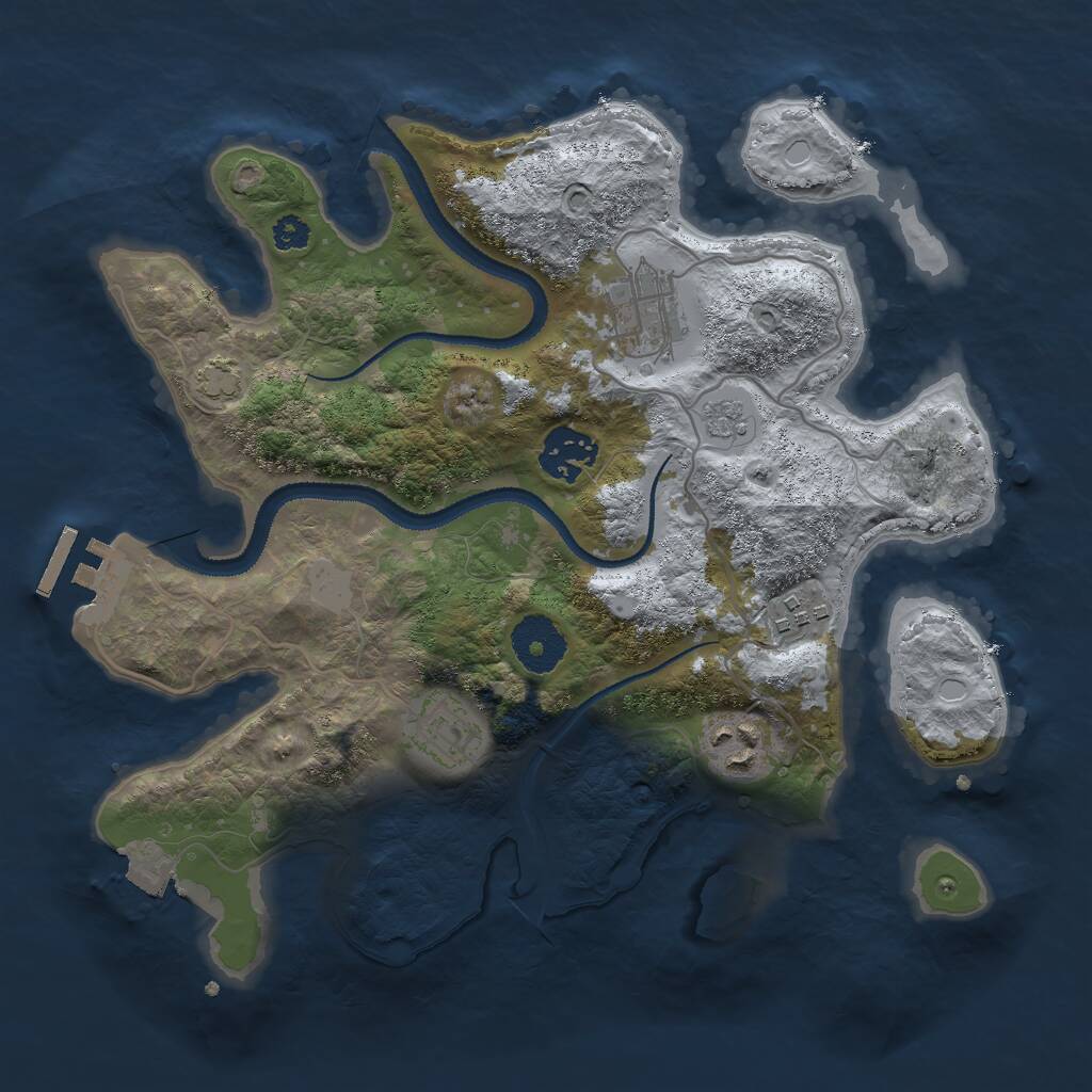 Rust Map: Procedural Map, Size: 3000, Seed: 15680, 9 Monuments