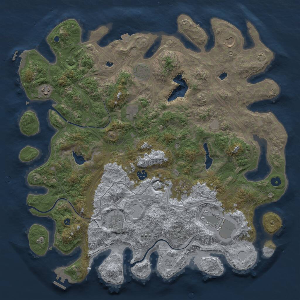 Rust Map: Procedural Map, Size: 4500, Seed: 467884369, 15 Monuments