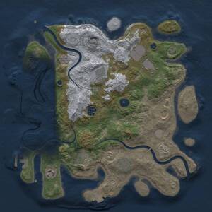 Thumbnail Rust Map: Procedural Map, Size: 3500, Seed: 572984377, 14 Monuments