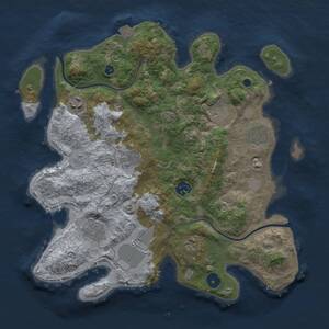 Thumbnail Rust Map: Procedural Map, Size: 3500, Seed: 794351583, 13 Monuments