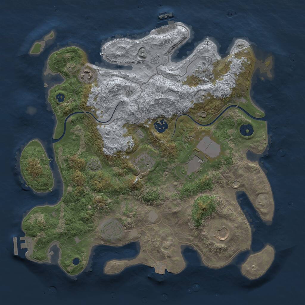 Rust Map: Procedural Map, Size: 3500, Seed: 2396645, 13 Monuments