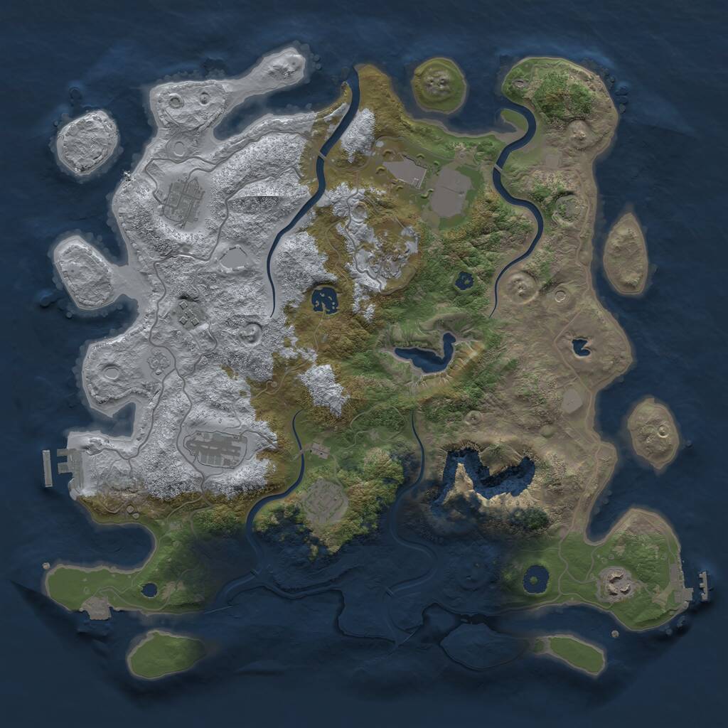 Rust Map: Procedural Map, Size: 4000, Seed: 1183333034, 14 Monuments