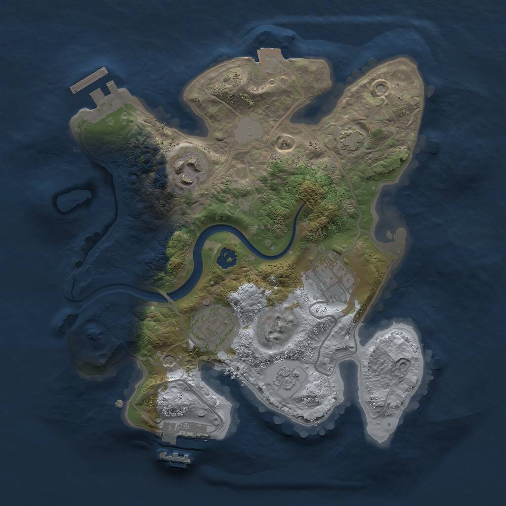 Rust Map: Procedural Map, Size: 2500, Seed: 85931, 9 Monuments