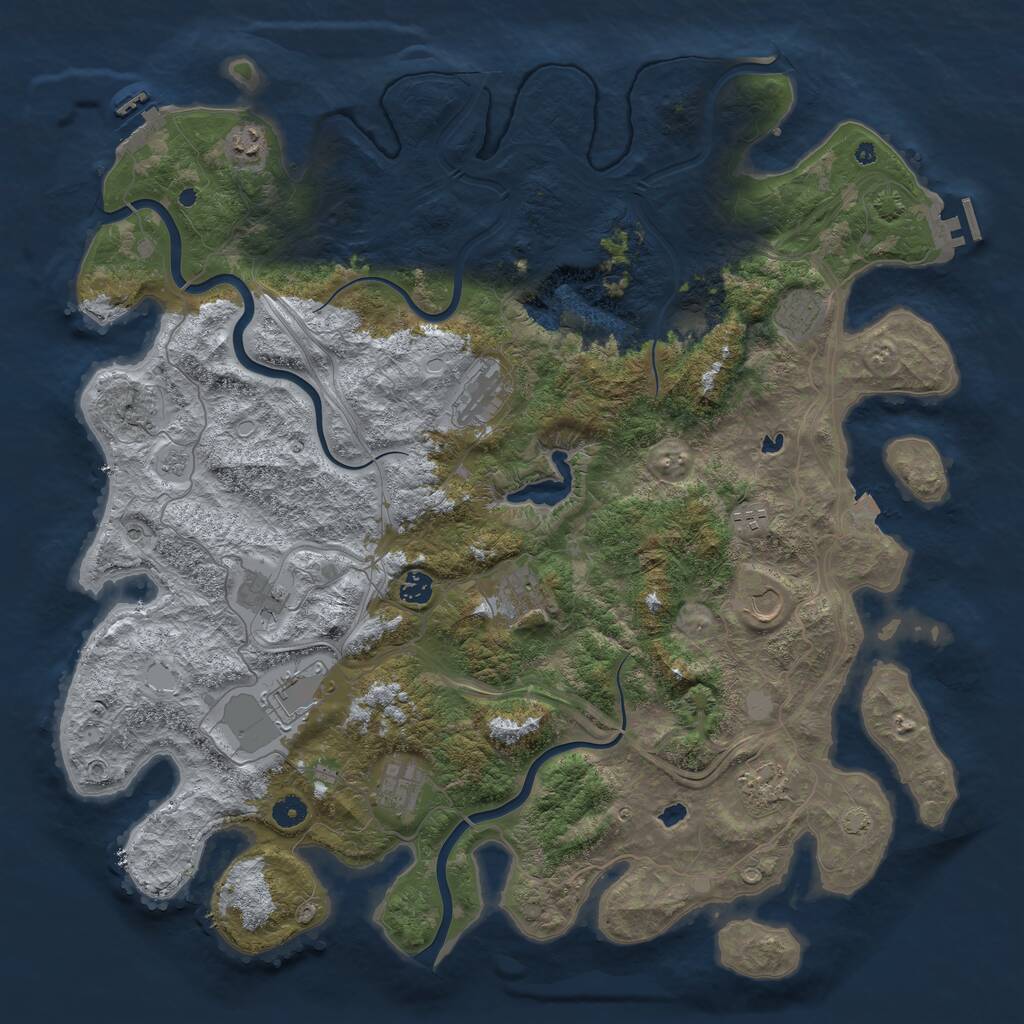 Rust Map: Procedural Map, Size: 4700, Seed: 1110855380, 17 Monuments