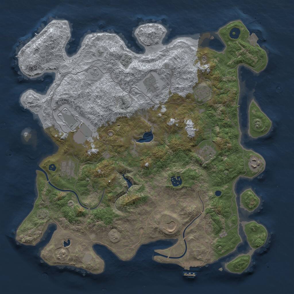 Rust Map: Procedural Map, Size: 4000, Seed: 365888635, 14 Monuments