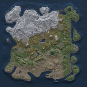 Thumbnail Rust Map: Procedural Map, Size: 4000, Seed: 365888635, 14 Monuments