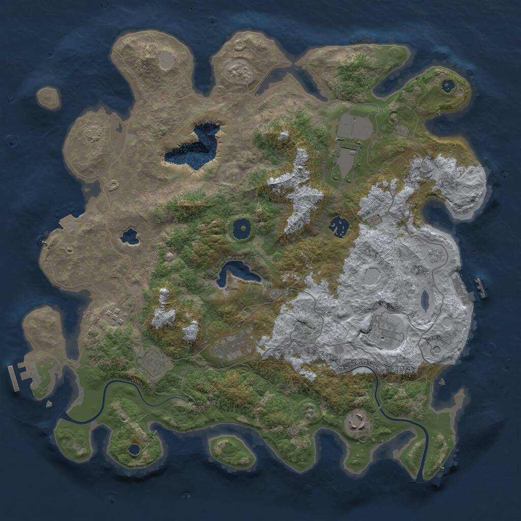 Rust Map: Procedural Map, Size: 4000, Seed: 1807538958, 14 Monuments