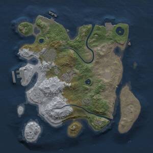 Thumbnail Rust Map: Procedural Map, Size: 2700, Seed: 384690606, 8 Monuments