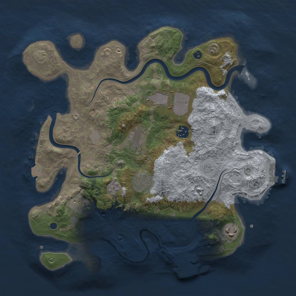 Rust Map: Procedural Map, Size: 3500, Seed: 44045905, 13 Monuments