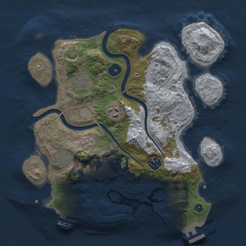 Rust Map: Procedural Map, Size: 3000, Seed: 503115825, 14 Monuments