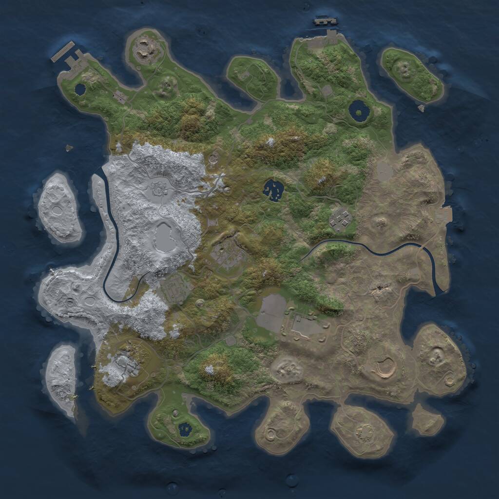 Rust Map: Procedural Map, Size: 3600, Seed: 28102024, 14 Monuments