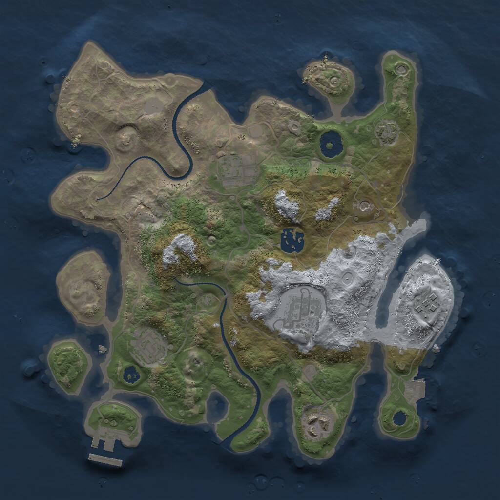 Rust Map: Procedural Map, Size: 3000, Seed: 1468617920, 10 Monuments