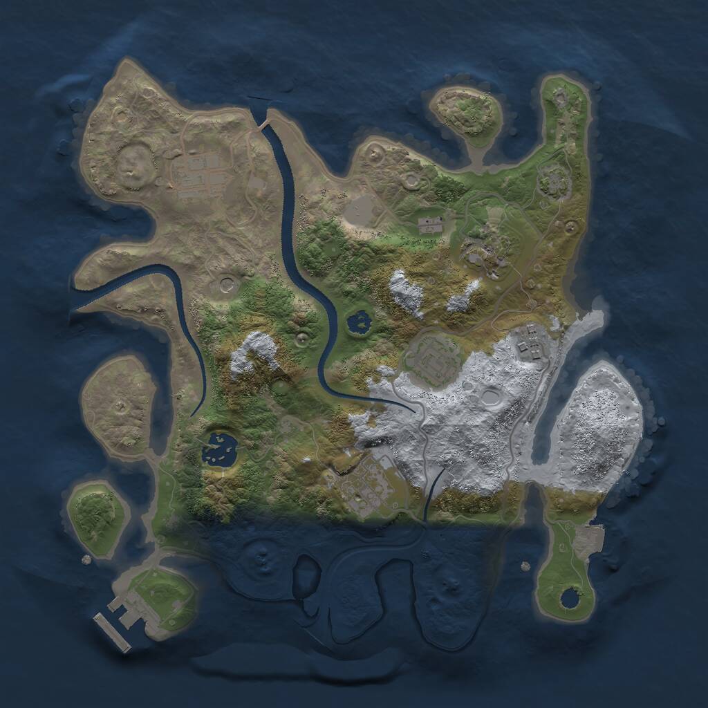 Rust Map: Procedural Map, Size: 3000, Seed: 1468617920, 10 Monuments