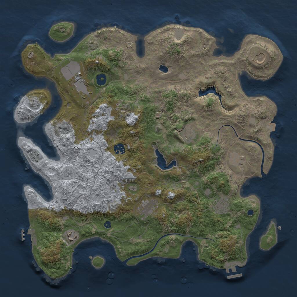 Rust Map: Procedural Map, Size: 4000, Seed: 616601676, 16 Monuments