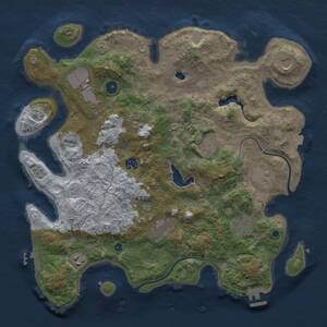 Thumbnail Rust Map: Procedural Map, Size: 4000, Seed: 616601676, 16 Monuments