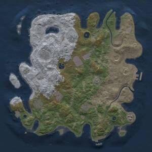 Thumbnail Rust Map: Procedural Map, Size: 3800, Seed: 1196553164, 16 Monuments