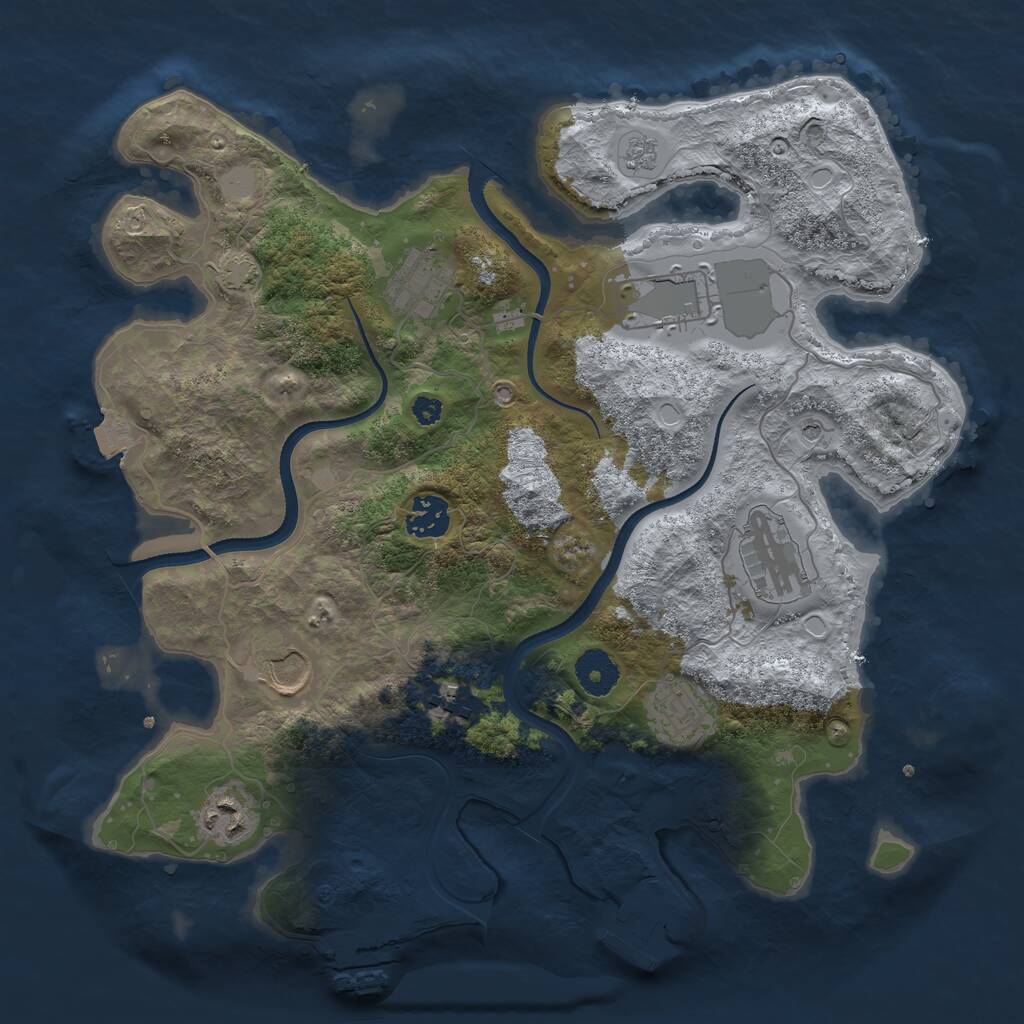 Rust Map: Procedural Map, Size: 3500, Seed: 25787, 14 Monuments