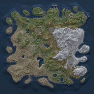 Thumbnail Rust Map: Procedural Map, Size: 4000, Seed: 1939719138, 15 Monuments