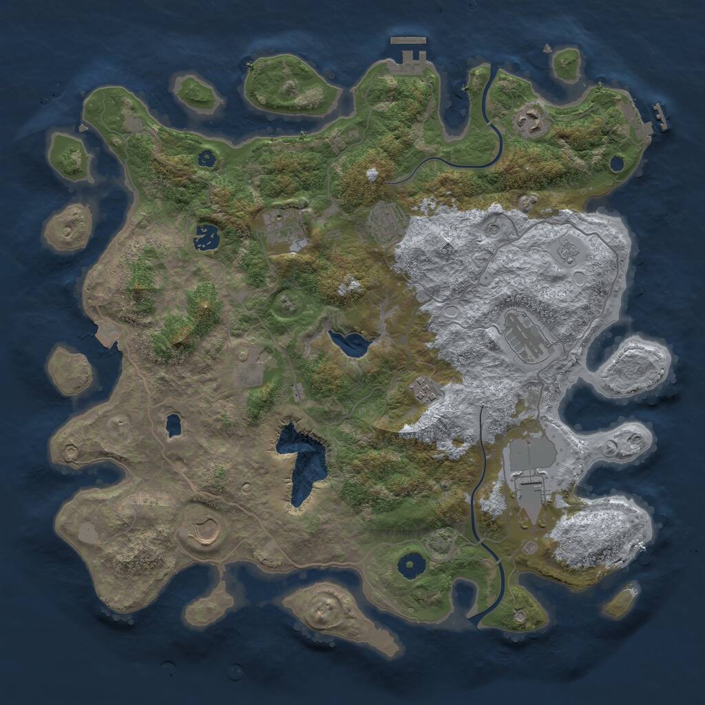 Rust Map: Procedural Map, Size: 4000, Seed: 1939719138, 15 Monuments