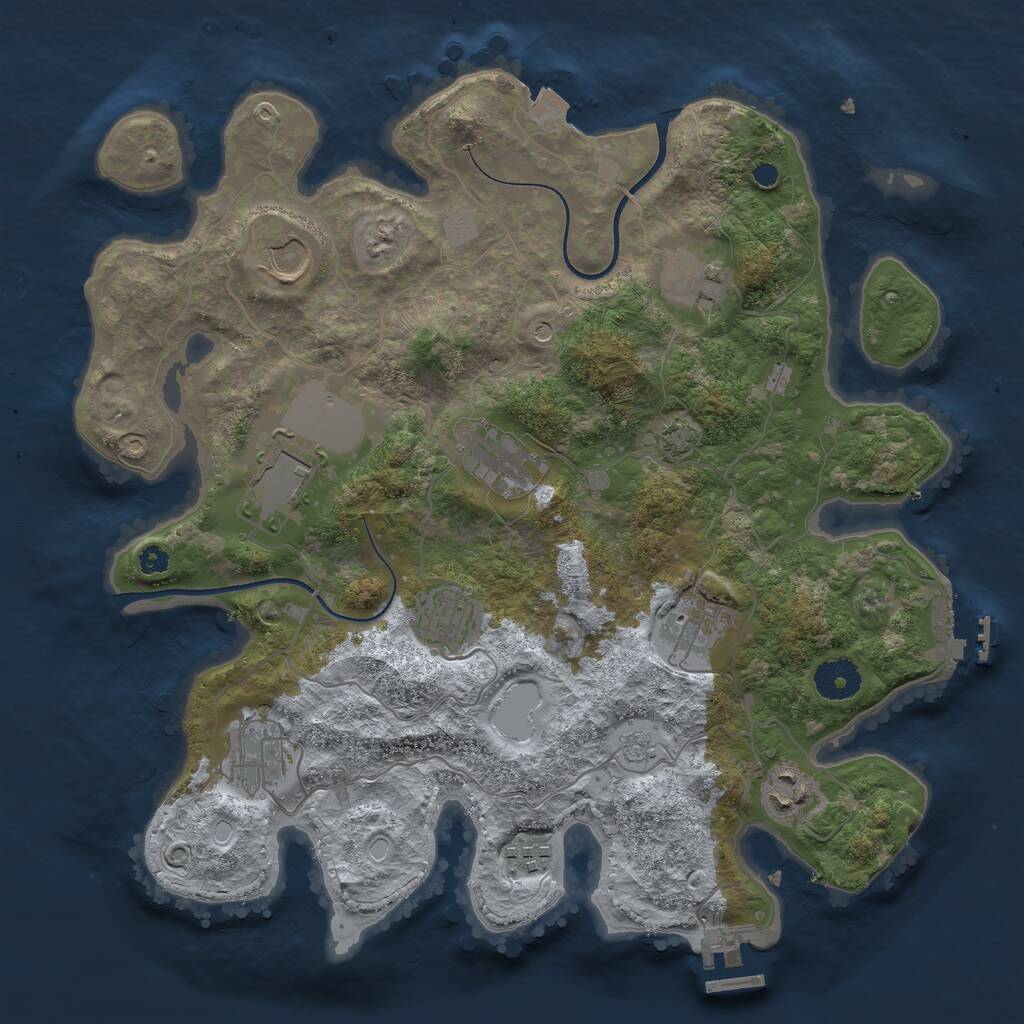 Rust Map: Procedural Map, Size: 3500, Seed: 117112113, 15 Monuments