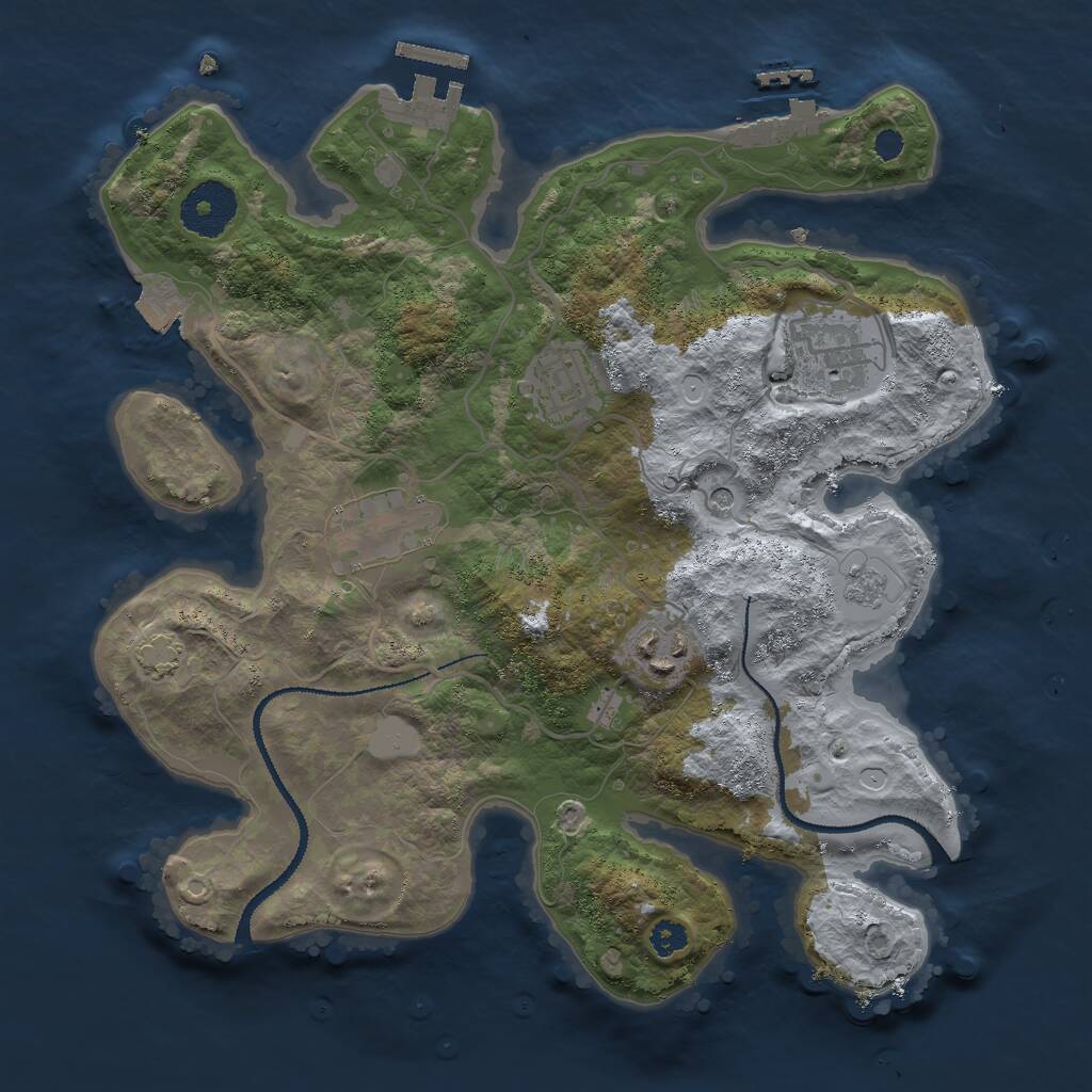 Rust Map: Procedural Map, Size: 3000, Seed: 1379724927, 10 Monuments