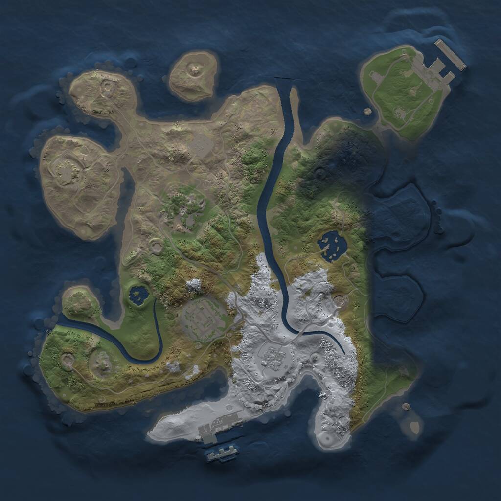 Rust Map: Procedural Map, Size: 2600, Seed: 193080953, 9 Monuments