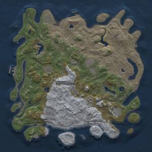 Thumbnail Rust Map: Procedural Map, Size: 4500, Seed: 1300616011, 17 Monuments