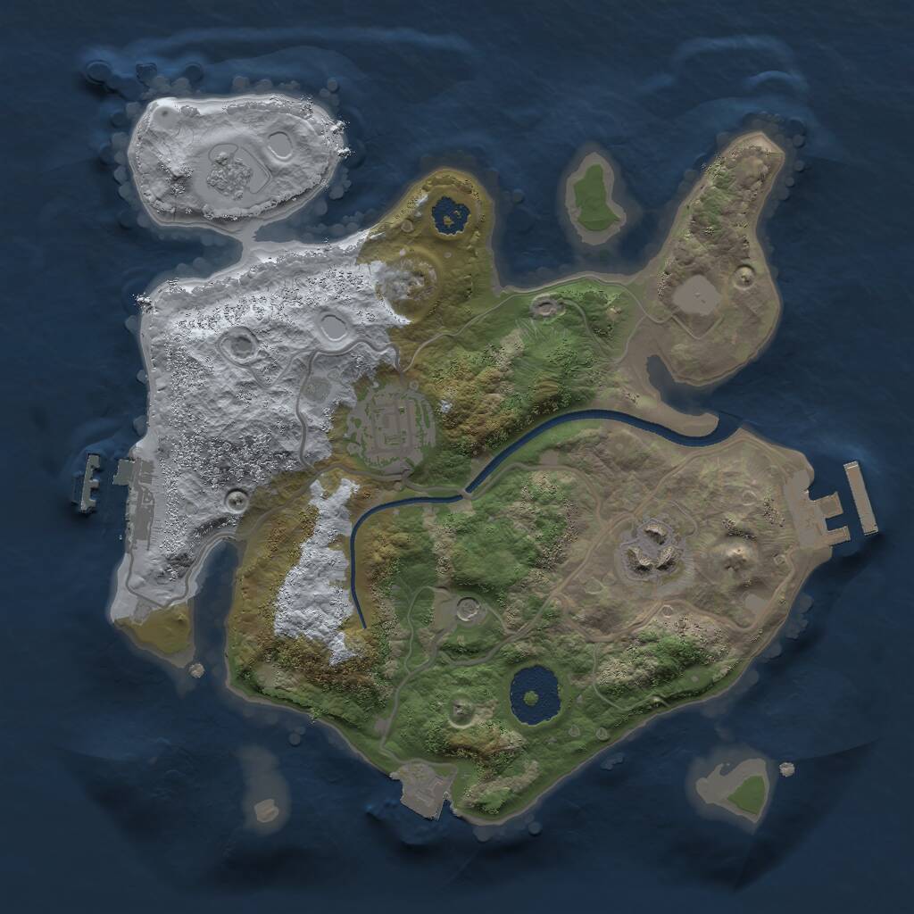 Rust Map: Procedural Map, Size: 2500, Seed: 97988, 7 Monuments